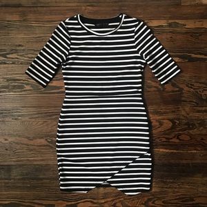 Topshop | black and white striped dress | 6P